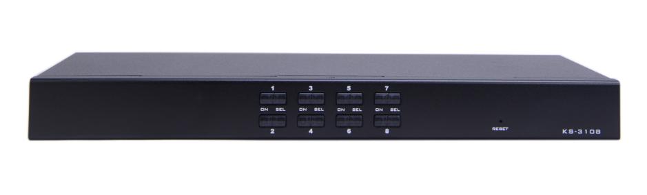 KS-3108 (CAT5 Rack-Mountable KVM Switch, 8ports; One local user + One remote user )